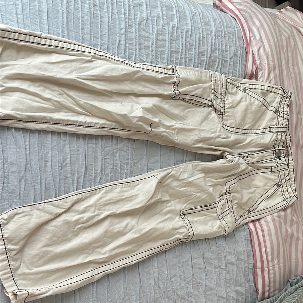 Stylish Cream Cargo Pants